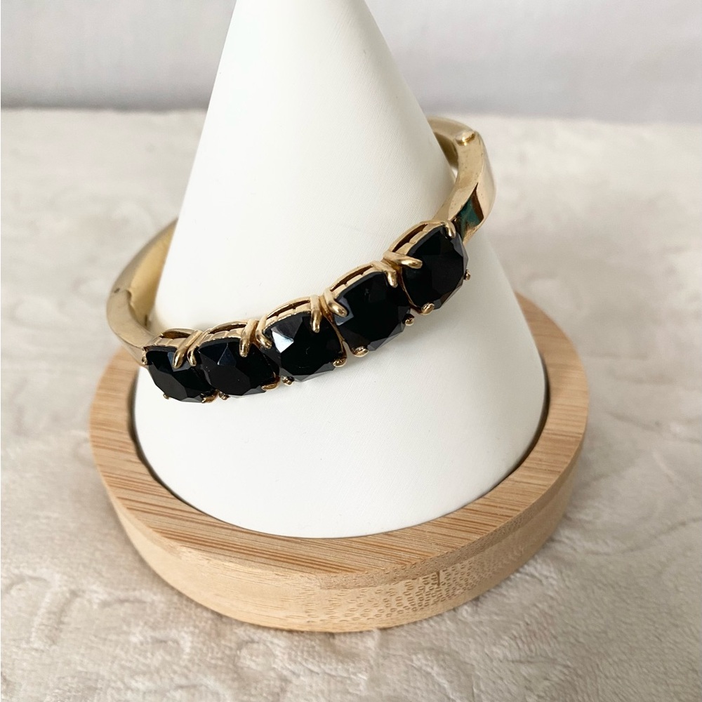 Kate Spade black faux gems hinge bracelet